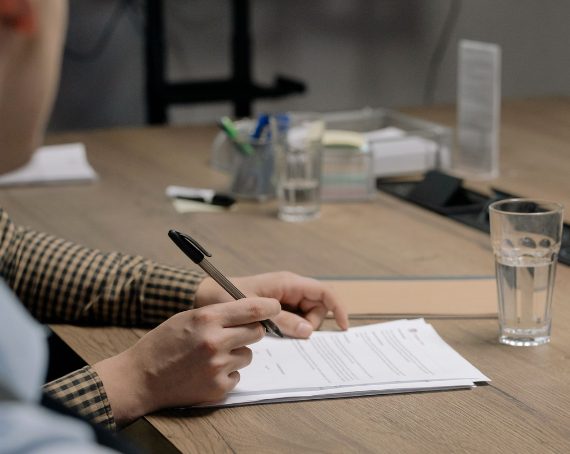 business contract signing desk
